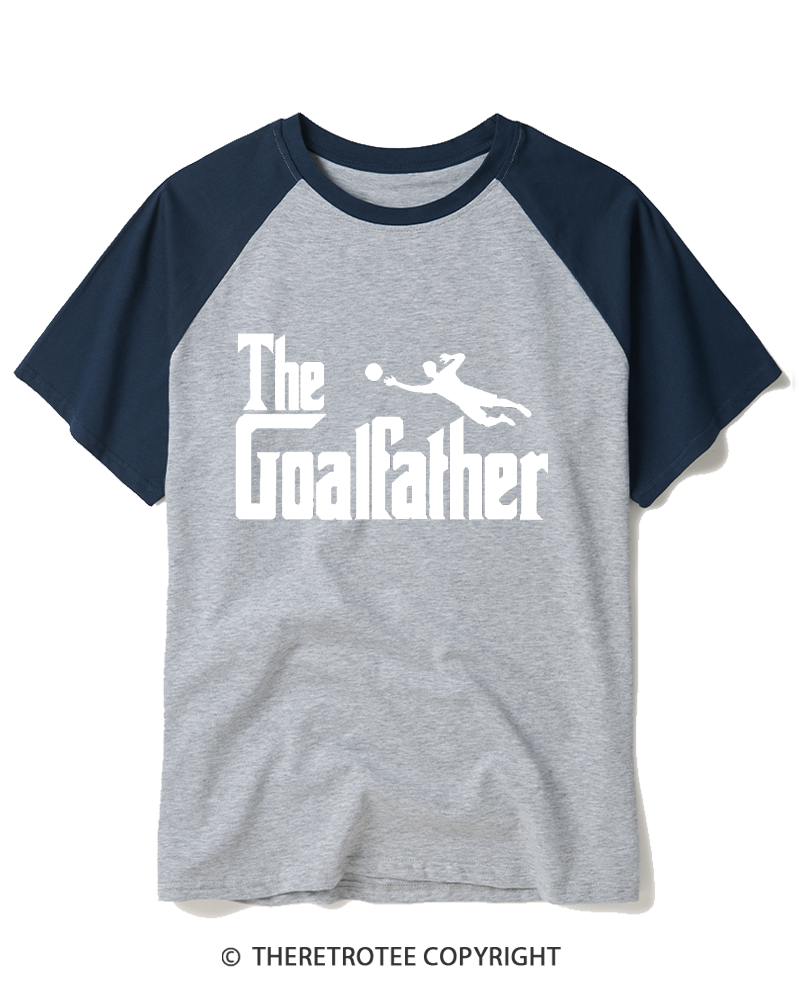 TheRetroTee The Goalfather Soccer Dad 1970s Raglan Baseball T-Shirt