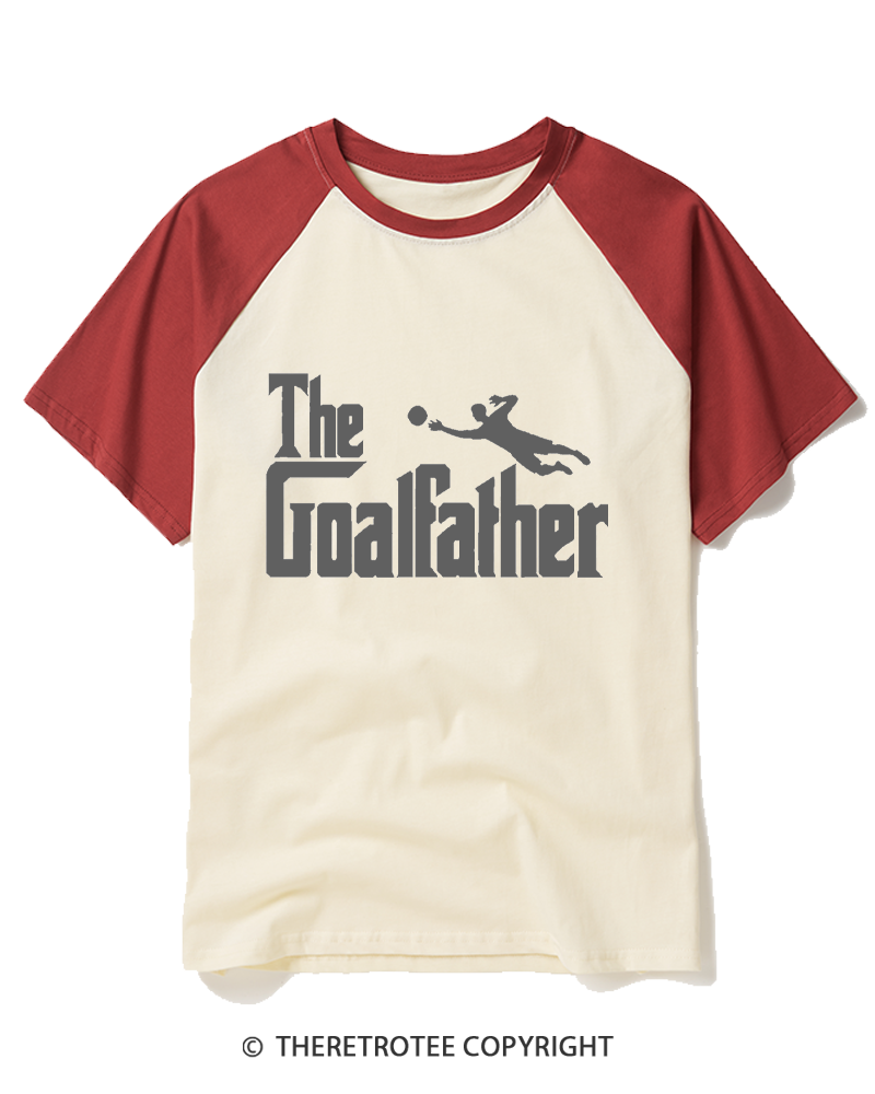 TheRetroTee The Goalfather Soccer Dad 1970s Raglan Baseball T-Shirt