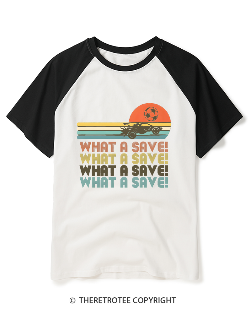 TheRetroTee What A Save 1970s Raglan Baseball T-Shirt