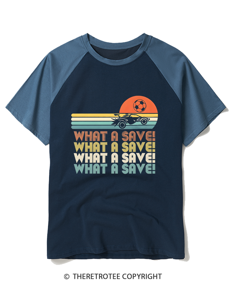 TheRetroTee What A Save 1970s Raglan Baseball T-Shirt