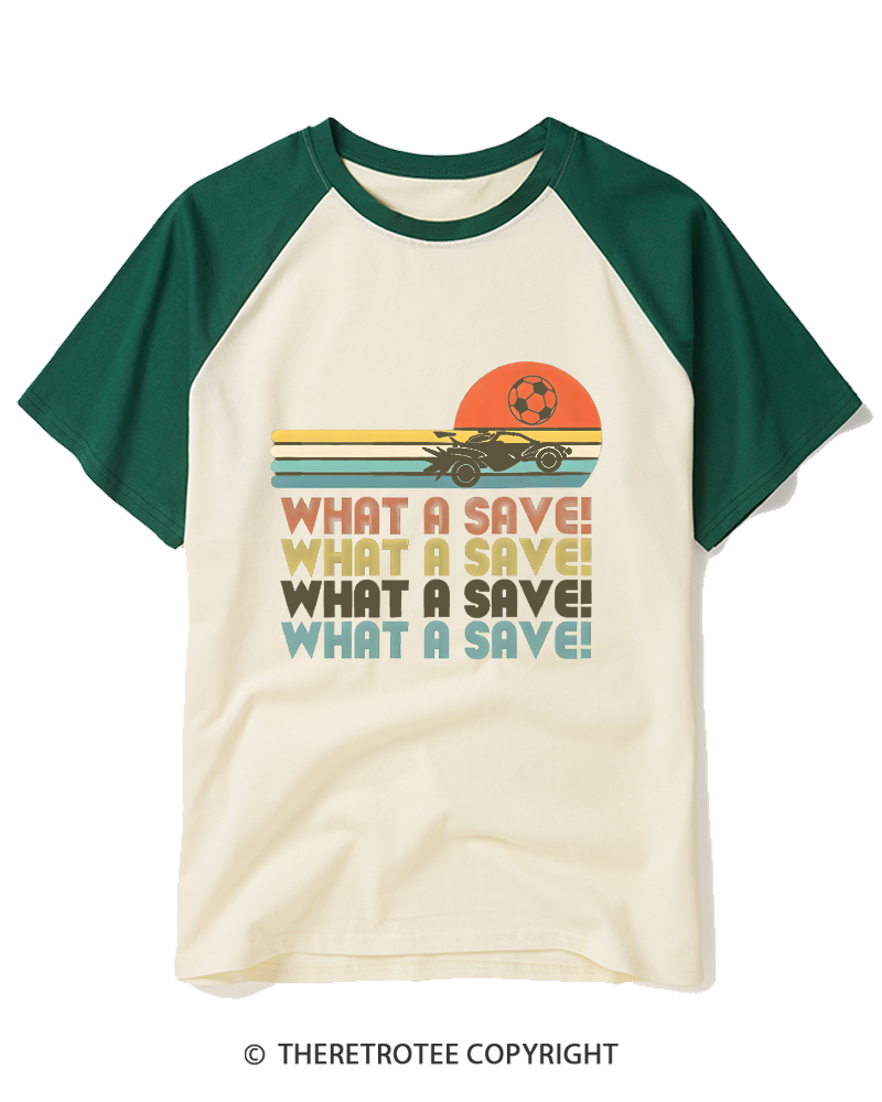 TheRetroTee What A Save 1970s Raglan Baseball T-Shirt
