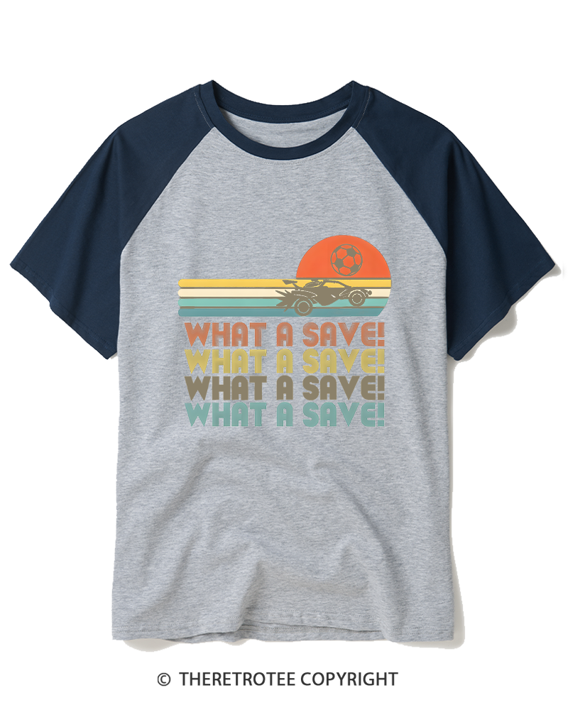 TheRetroTee What A Save 1970s Raglan Baseball T-Shirt