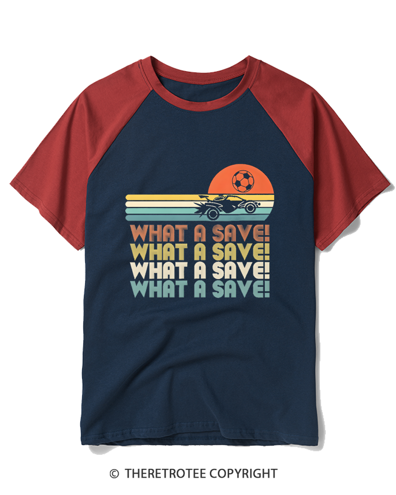 TheRetroTee What A Save 1970s Raglan Baseball T-Shirt