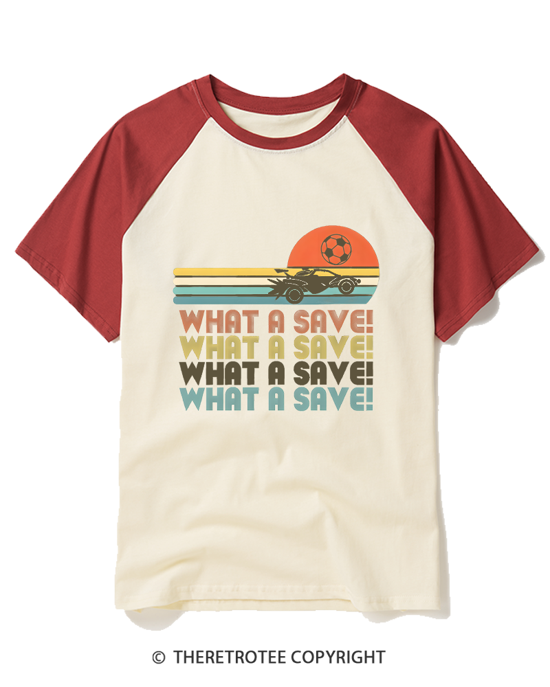 TheRetroTee What A Save 1970s Raglan Baseball T-Shirt