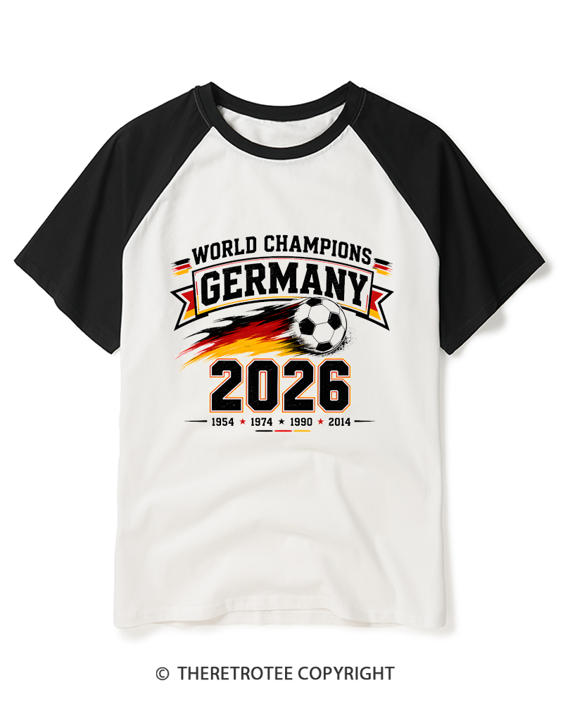 TheRetroTee World Champion：GERMANY Raglan Baseball T-Shirt