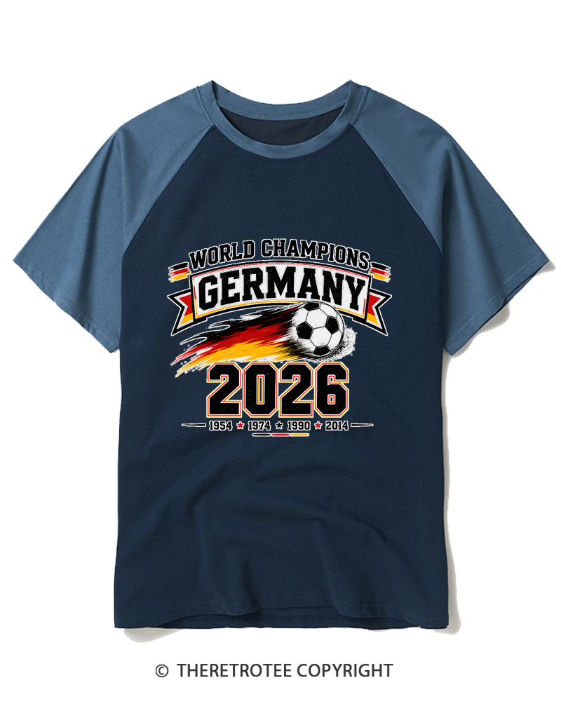 TheRetroTee World Champion：GERMANY Raglan Baseball T-Shirt