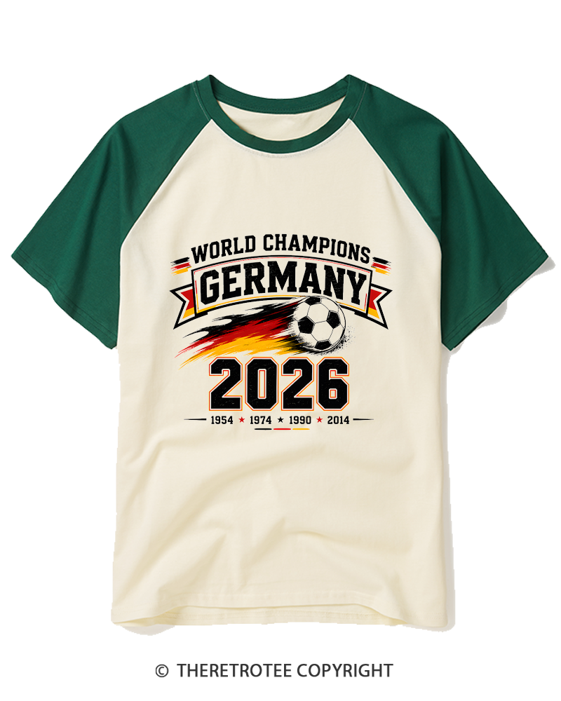 TheRetroTee World Champion：GERMANY Raglan Baseball T-Shirt