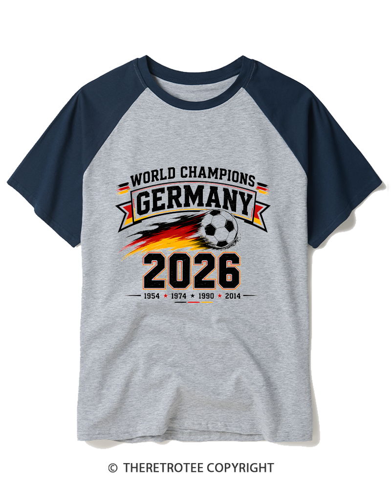 TheRetroTee World Champion：GERMANY Raglan Baseball T-Shirt