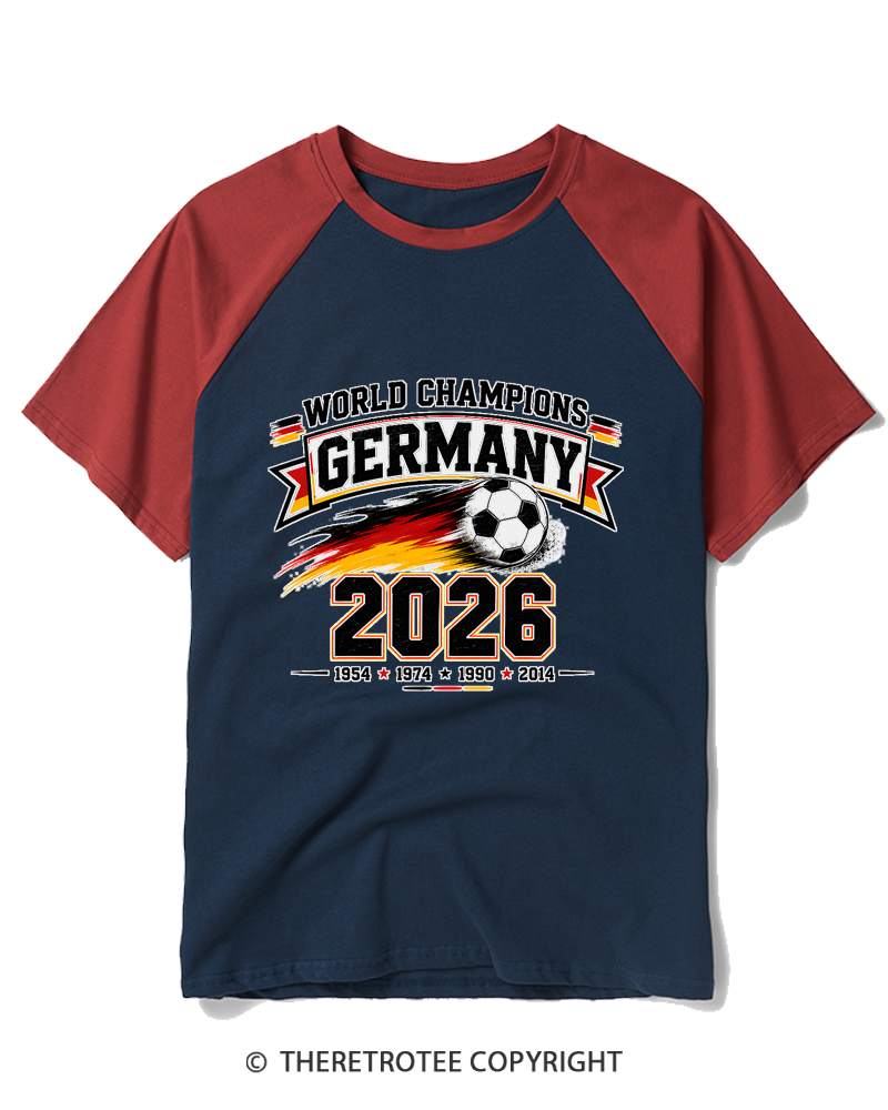 TheRetroTee World Champion：GERMANY Raglan Baseball T-Shirt