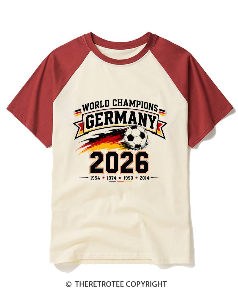 TheRetroTee World Champion：GERMANY Raglan Baseball T-Shirt