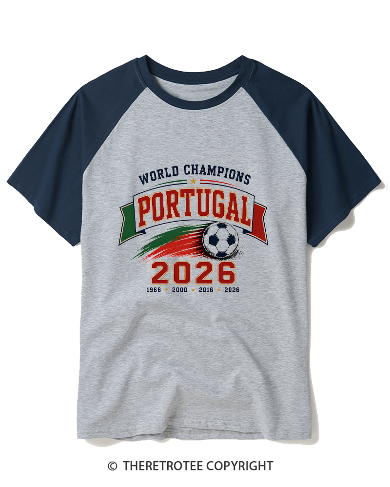 TheRetroTee World Champion：PORTUGAL Raglan Baseball T-Shirt