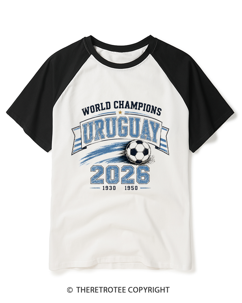 TheRetroTee World Champion：URUGUAY Raglan Baseball T-Shirt