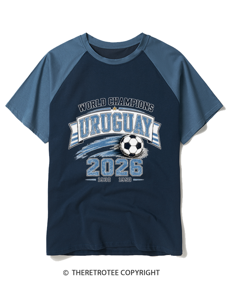 TheRetroTee World Champion：URUGUAY Raglan Baseball T-Shirt
