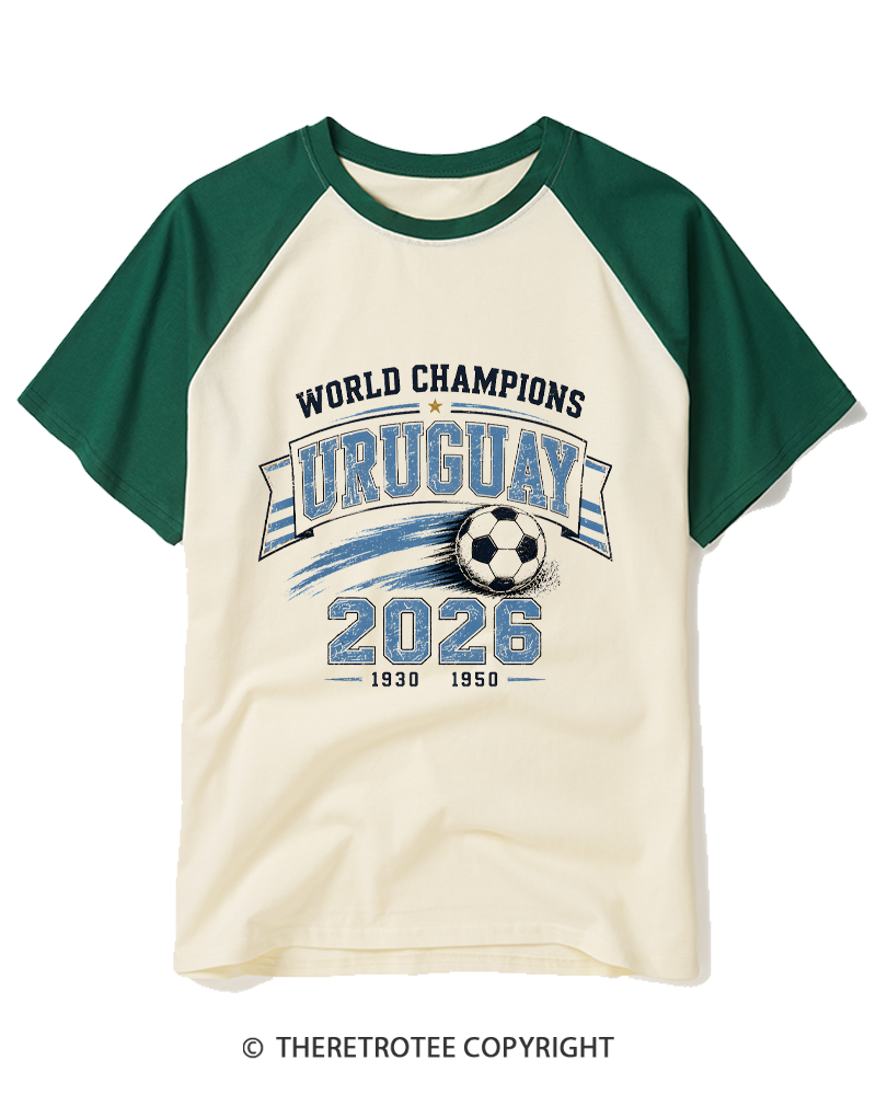 TheRetroTee World Champion：URUGUAY Raglan Baseball T-Shirt