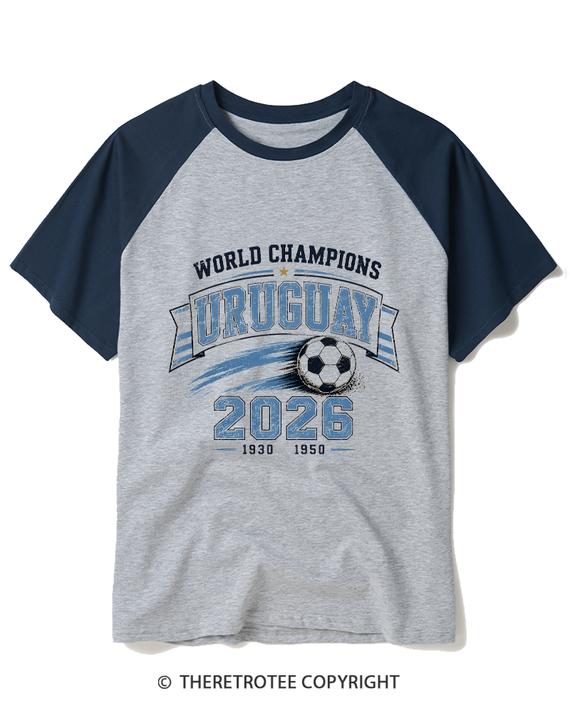 TheRetroTee World Champion：URUGUAY Raglan Baseball T-Shirt