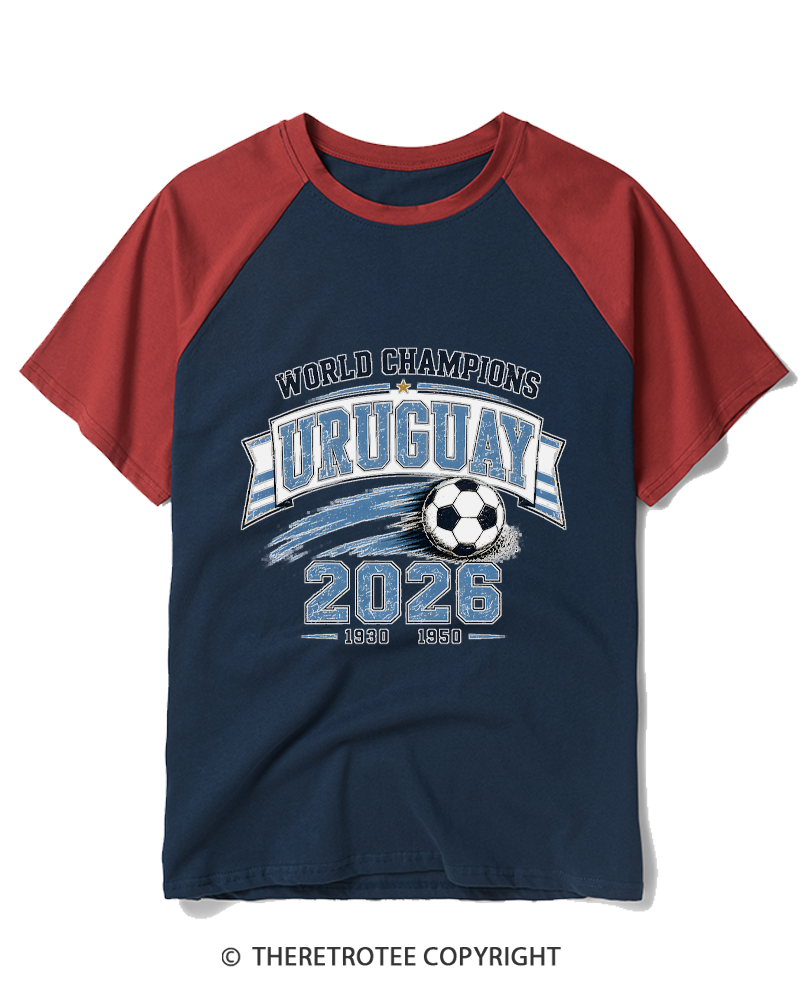 TheRetroTee World Champion：URUGUAY Raglan Baseball T-Shirt