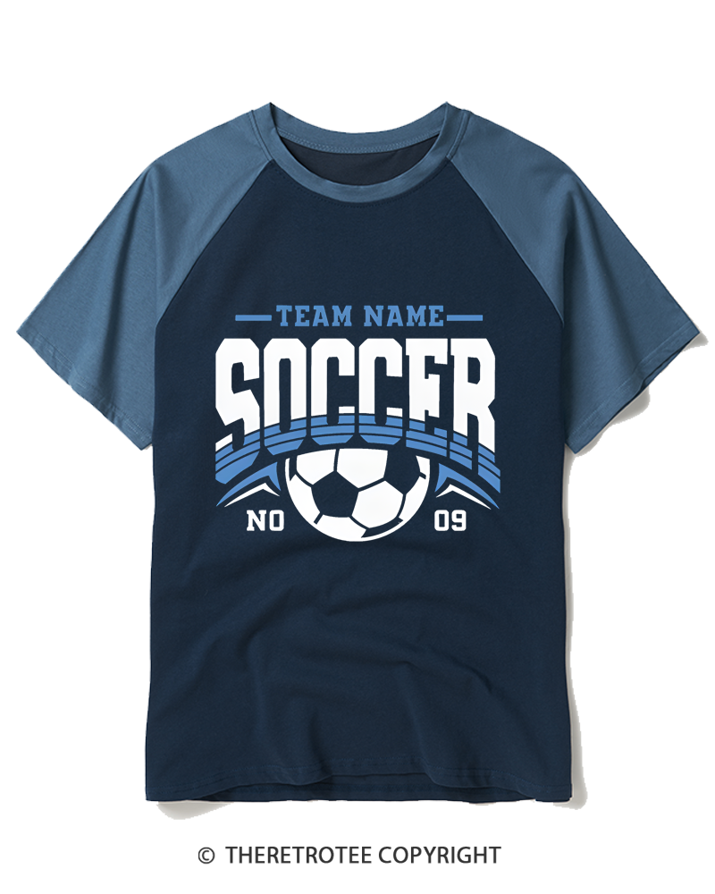 TheRetroTee Vintage Custom Soccer Raglan Baseball T-Shirt