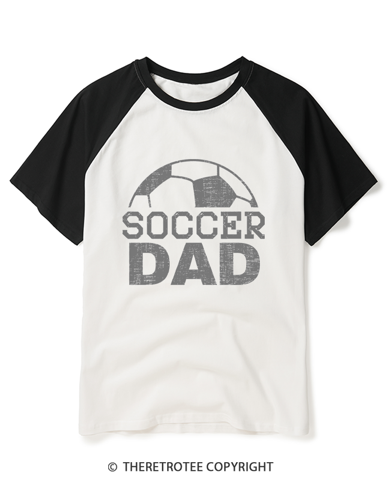 TheRetroTee Dad Soccer Raglan Baseball T-Shirt