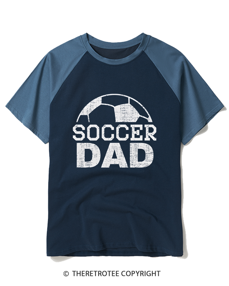 TheRetroTee Dad Soccer Raglan Baseball T-Shirt