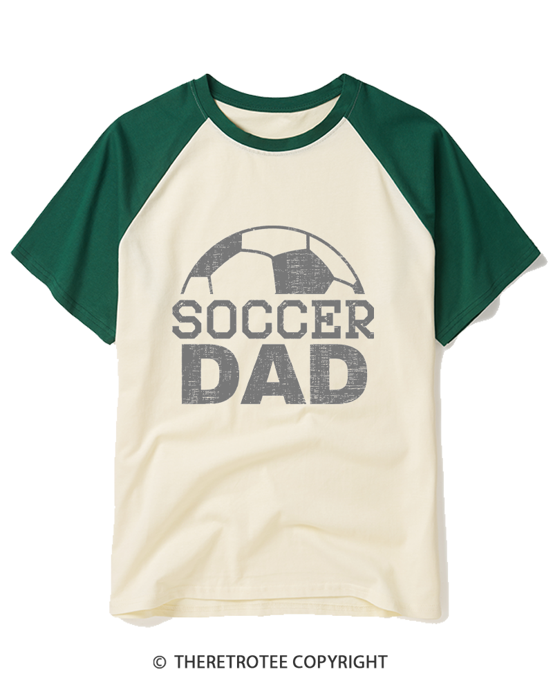 TheRetroTee Dad Soccer Raglan Baseball T-Shirt