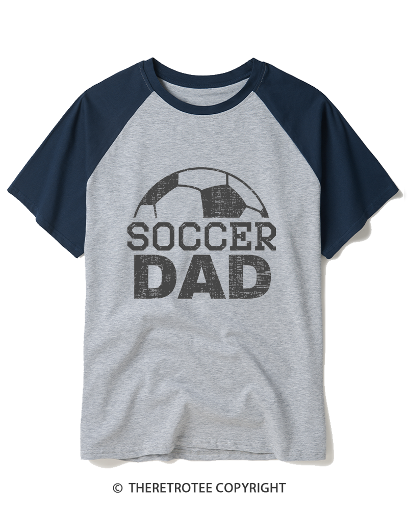 TheRetroTee Dad Soccer Raglan Baseball T-Shirt