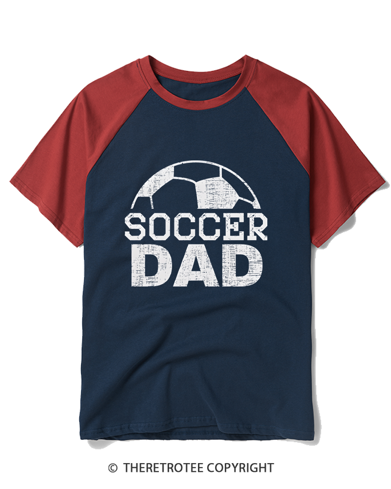 TheRetroTee Dad Soccer Raglan Baseball T-Shirt