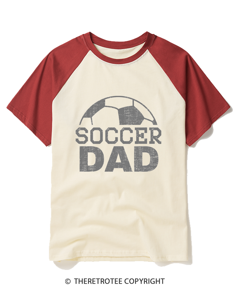 TheRetroTee Dad Soccer Raglan Baseball T-Shirt