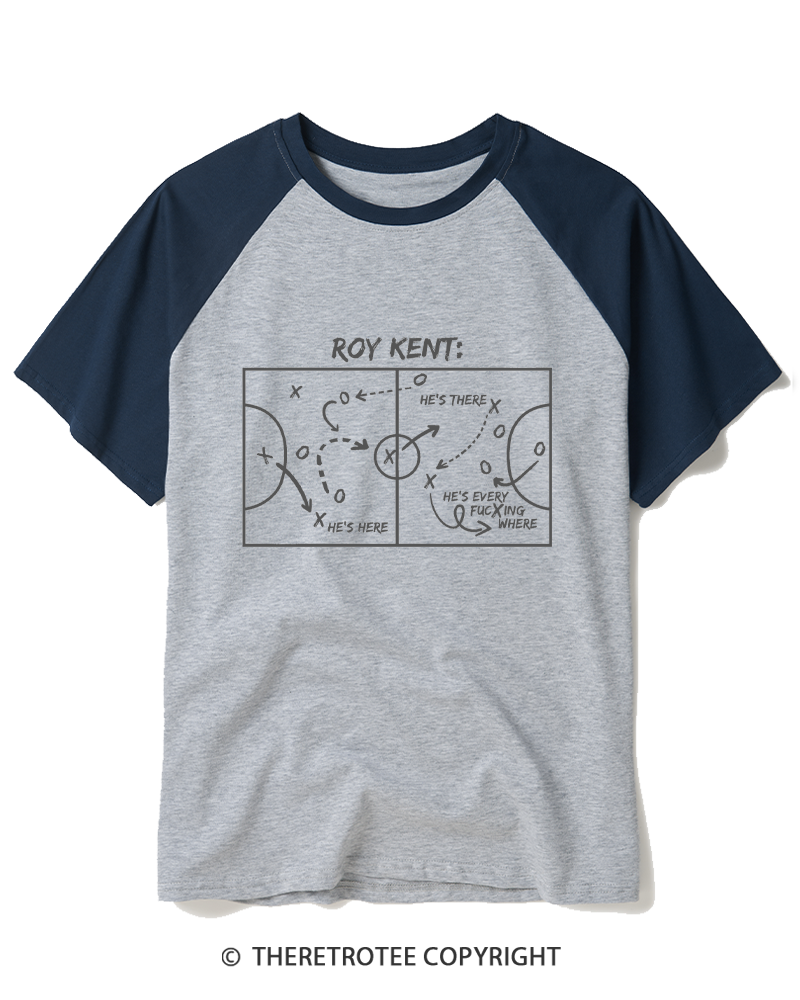 TheRetroTee He's Here He's There Raglan Baseball T-Shirt