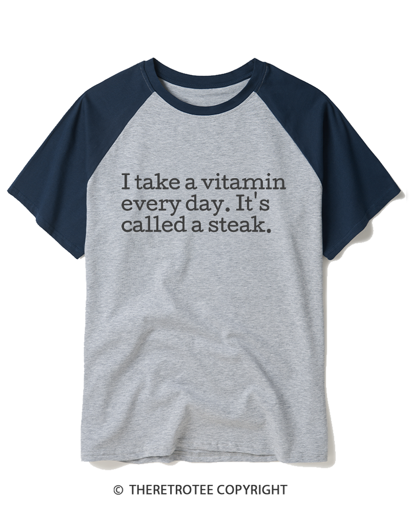 TheRetroTee It's Called A Steak Raglan Baseball T-Shirt