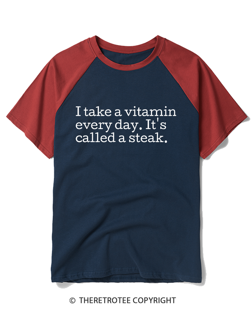 TheRetroTee It's Called A Steak Raglan Baseball T-Shirt
