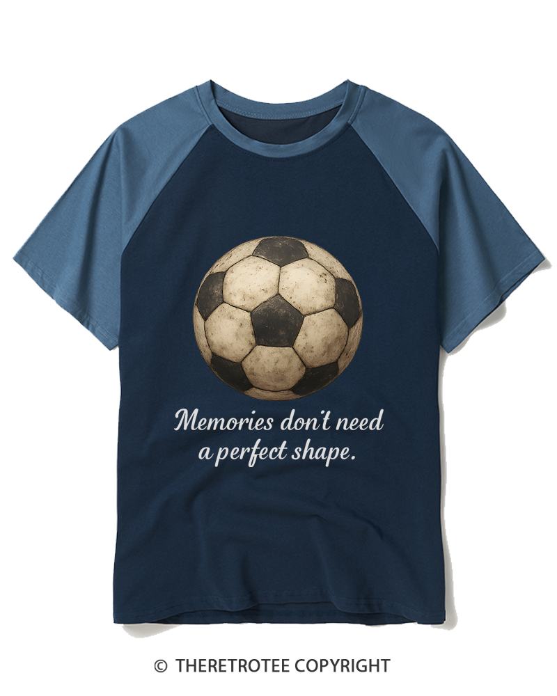 TheRetroTee Memories Don't Need a Perfect Shape 1970s Raglan Baseball T-Shirt