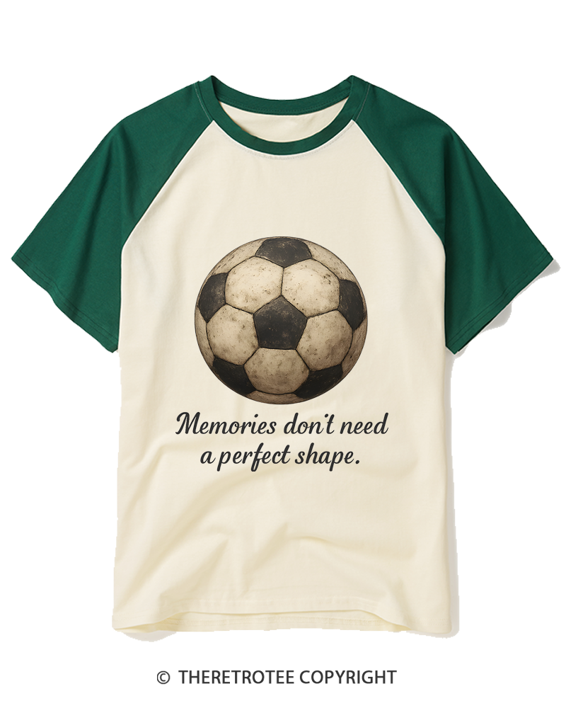 TheRetroTee Memories Don't Need a Perfect Shape 1970s Raglan Baseball T-Shirt
