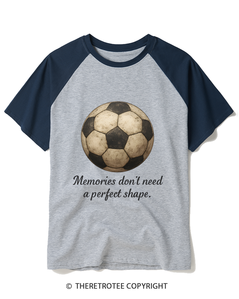 TheRetroTee Memories Don't Need a Perfect Shape 1970s Raglan Baseball T-Shirt