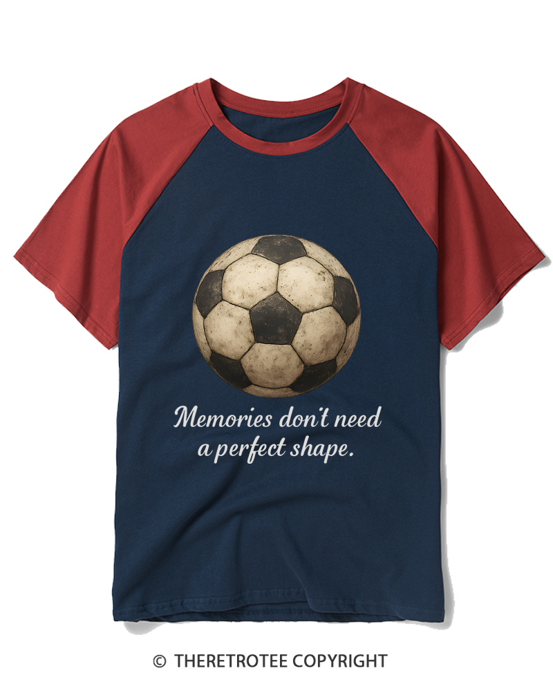 TheRetroTee Memories Don't Need a Perfect Shape 1970s Raglan Baseball T-Shirt