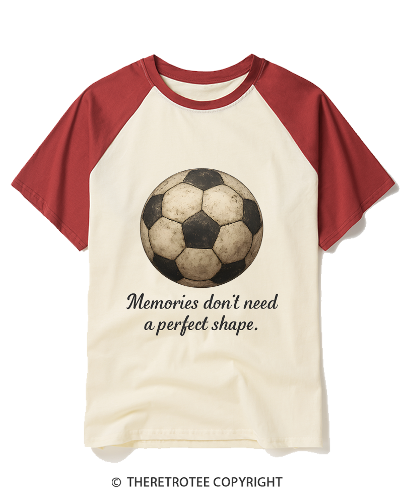 TheRetroTee Memories Don't Need a Perfect Shape 1970s Raglan Baseball T-Shirt
