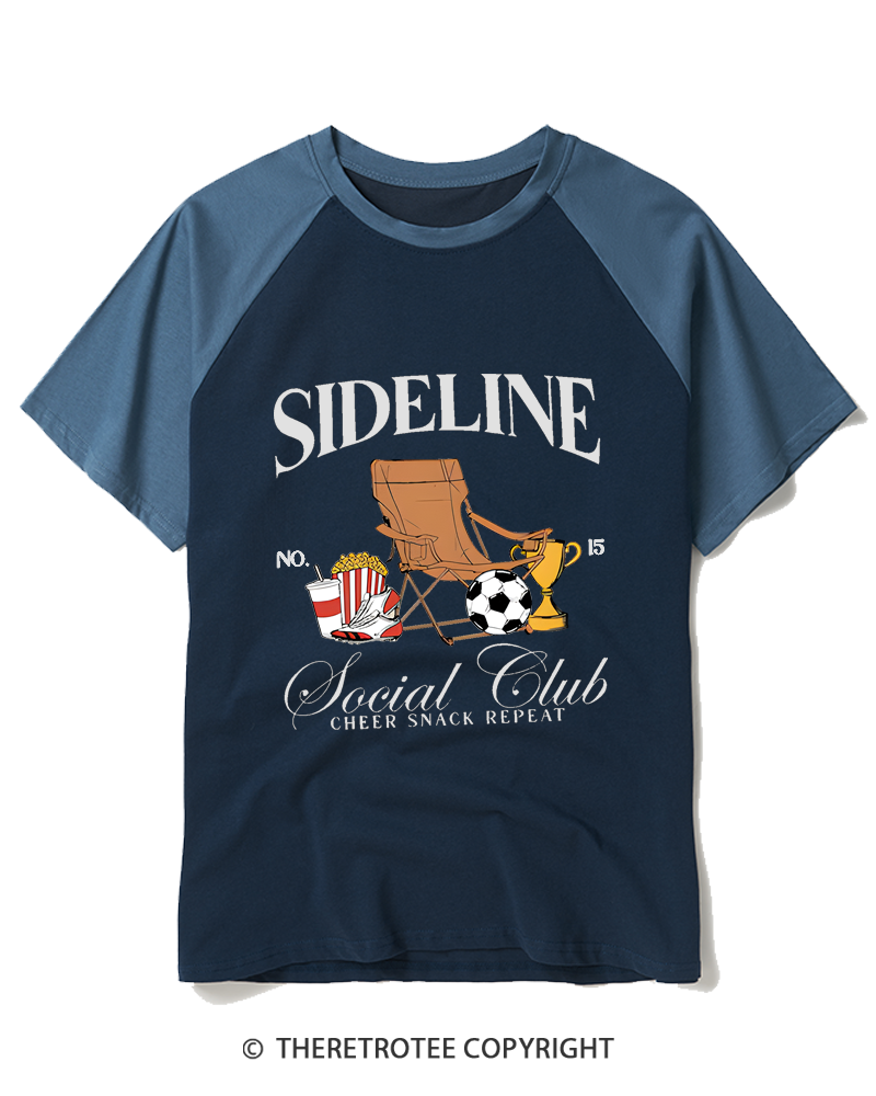 TheRetroTee Sideline Social Club 1990s Raglan Baseball T-Shirt