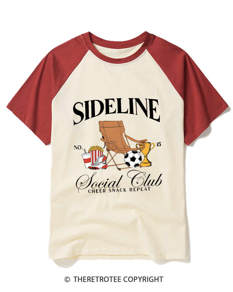 TheRetroTee Sideline Social Club 1990s Raglan Baseball T-Shirt