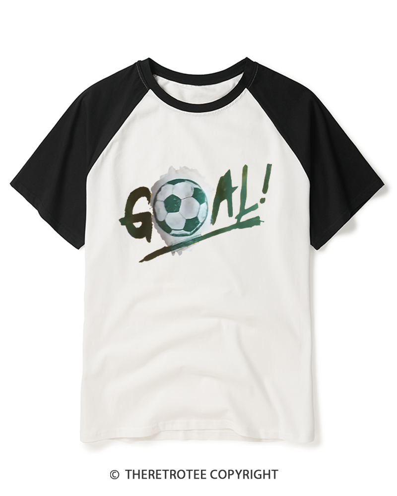 TheRetroTee Soccer Ball Goal 1994 Raglan Baseball T-Shirt