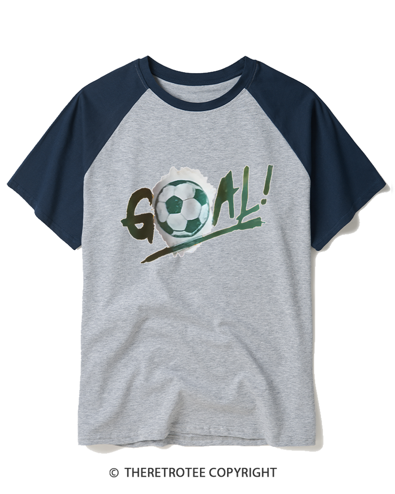 TheRetroTee Soccer Ball Goal 1994 Raglan Baseball T-Shirt