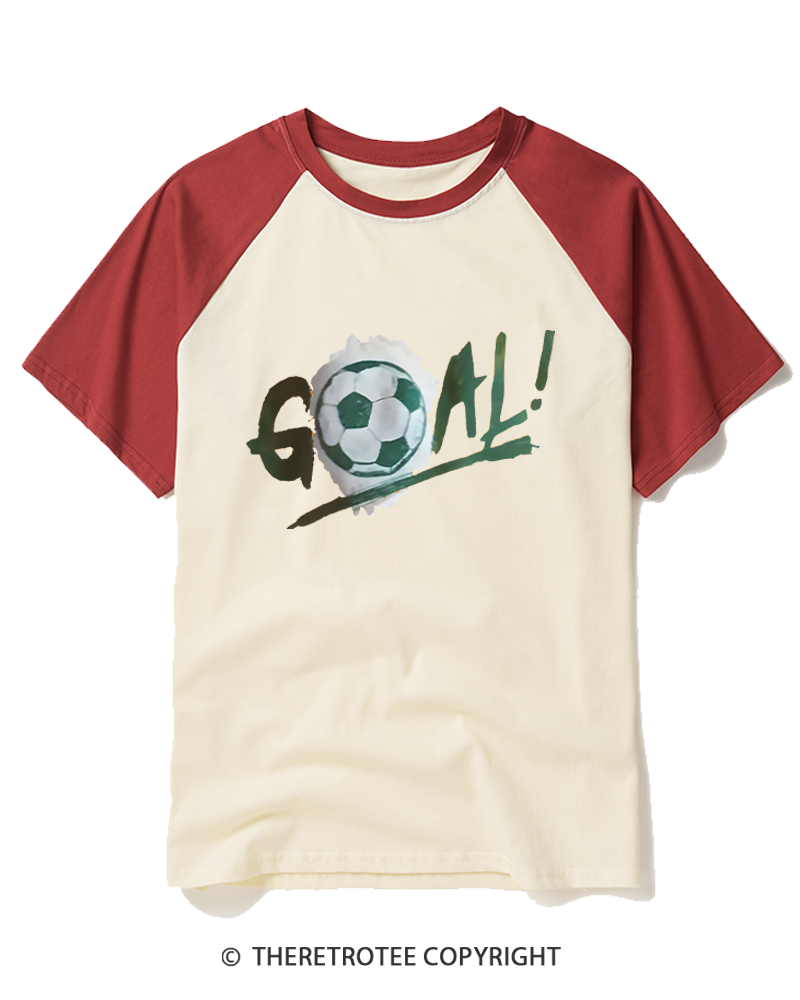 TheRetroTee Soccer Ball Goal 1994 Raglan Baseball T-Shirt