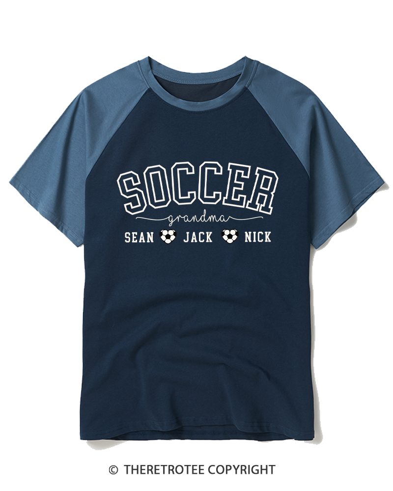 TheRetroTee Soccer Grandma Raglan Baseball T-Shirt