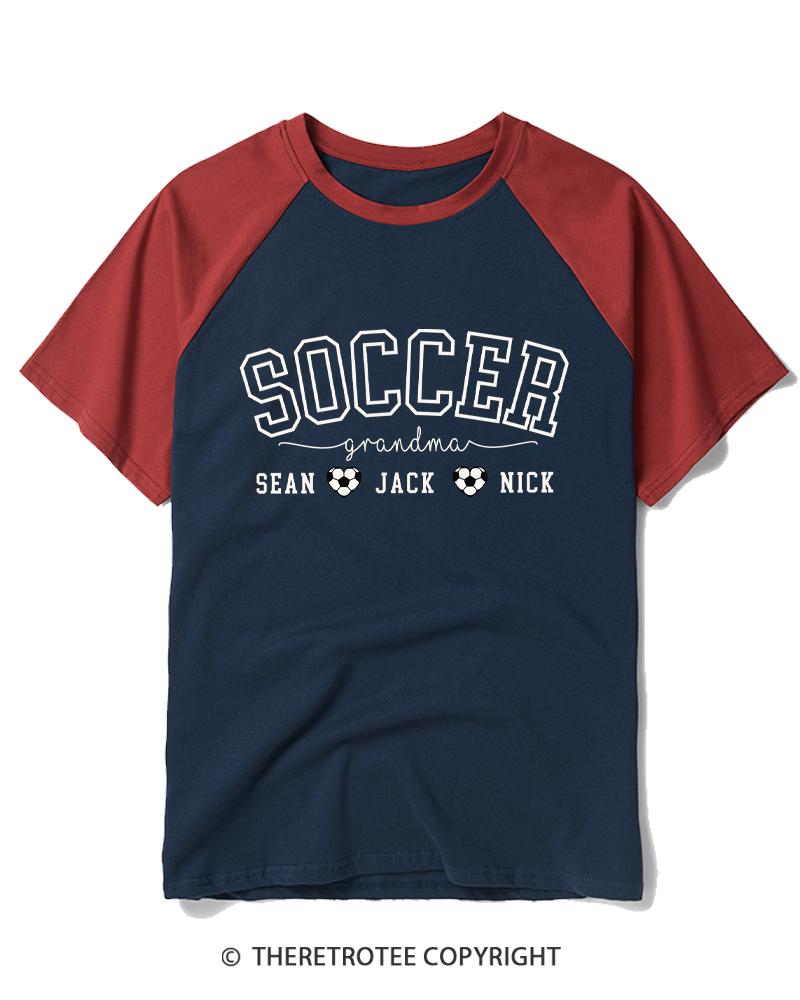 TheRetroTee Soccer Grandma Raglan Baseball T-Shirt