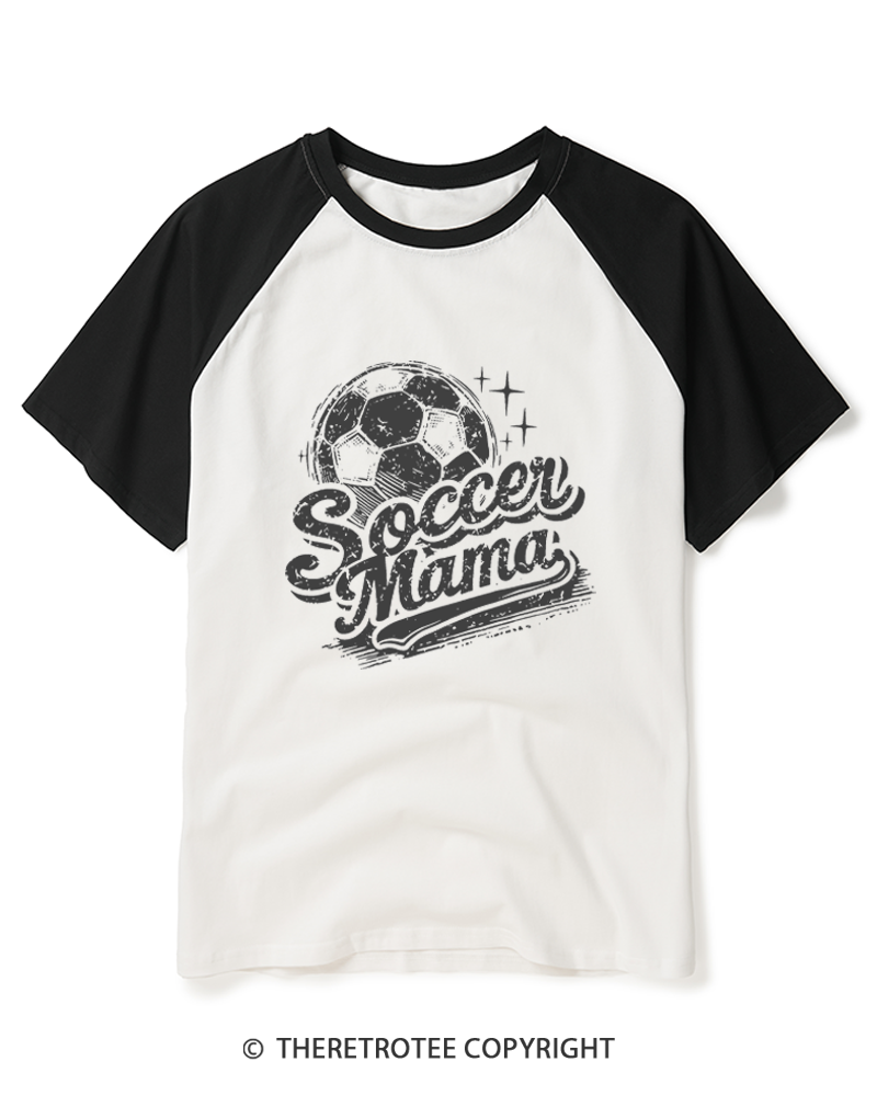 TheRetroTee Soccer Mama 1980s Raglan Baseball T-Shirt
