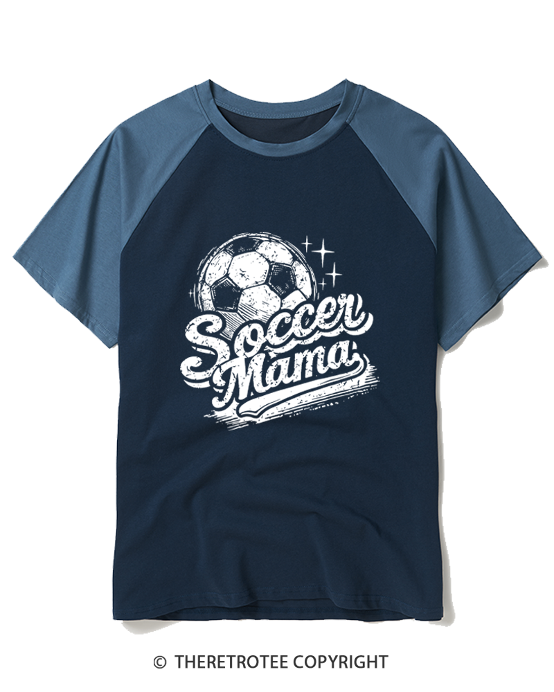 TheRetroTee Soccer Mama 1980s Raglan Baseball T-Shirt