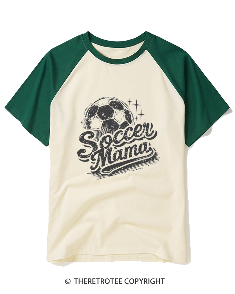 TheRetroTee Soccer Mama 1980s Raglan Baseball T-Shirt