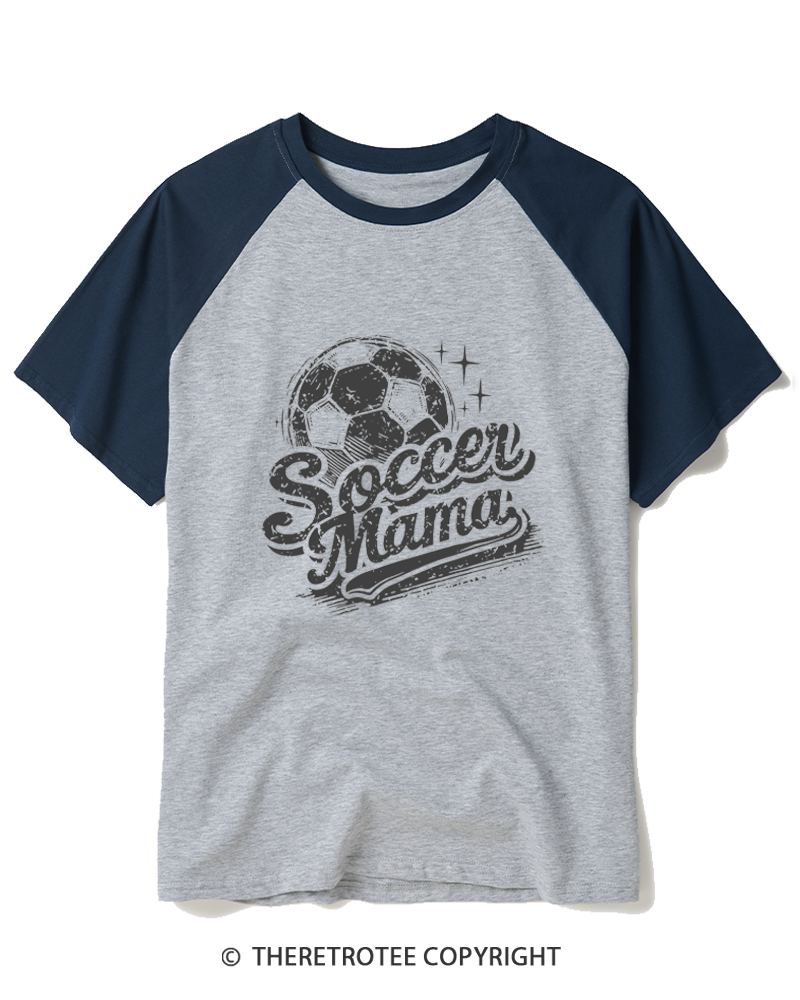 TheRetroTee Soccer Mama 1980s Raglan Baseball T-Shirt