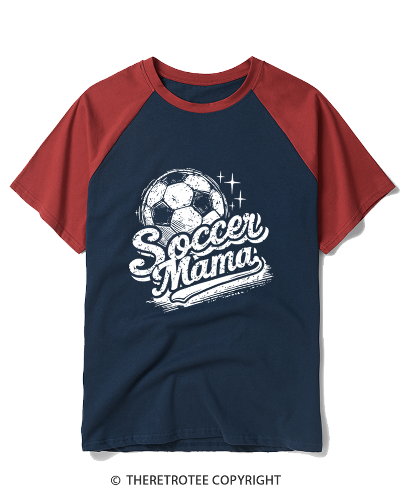 TheRetroTee Soccer Mama 1980s Raglan Baseball T-Shirt