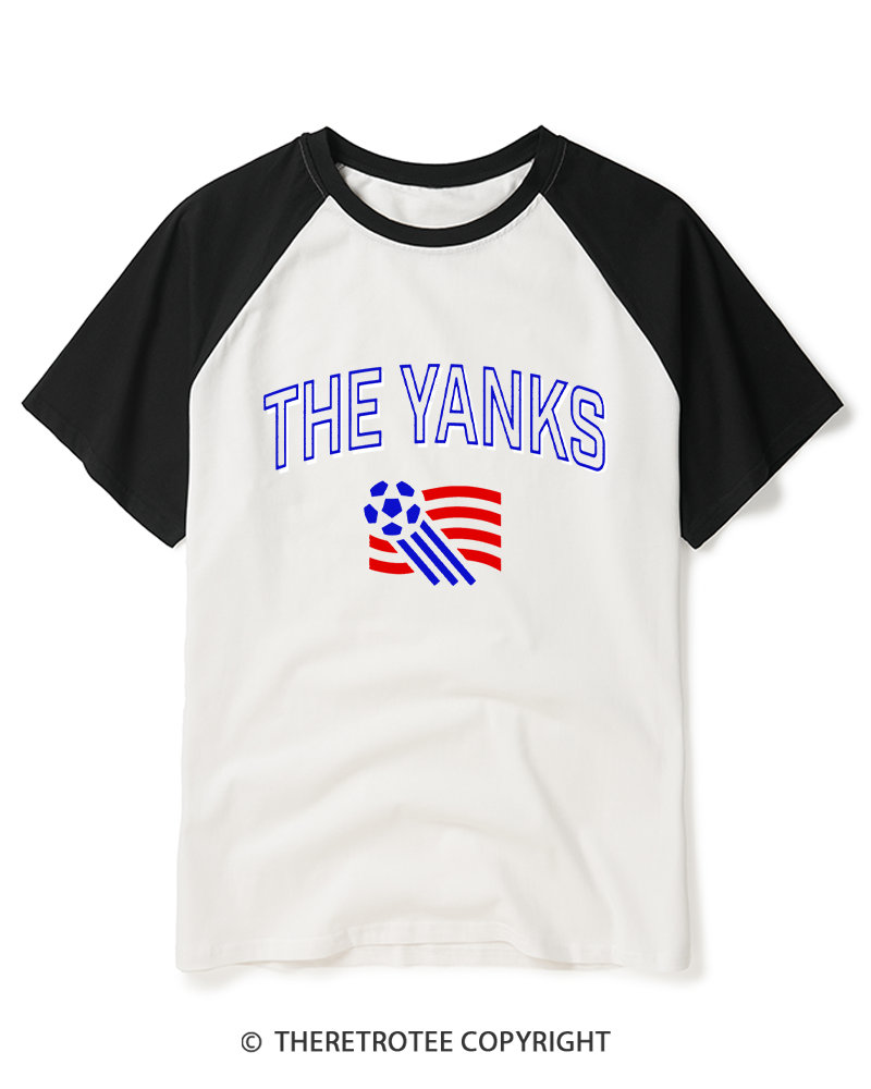 TheRetroTee Support US Soccer 1994 Raglan Baseball T-Shirt