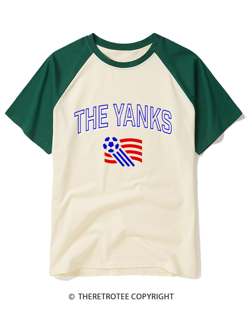 TheRetroTee Support US Soccer 1994 Raglan Baseball T-Shirt