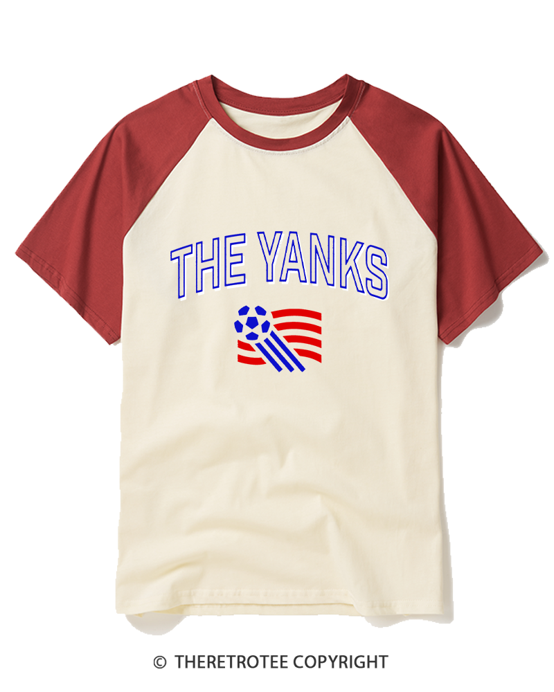 TheRetroTee Support US Soccer 1994 Raglan Baseball T-Shirt